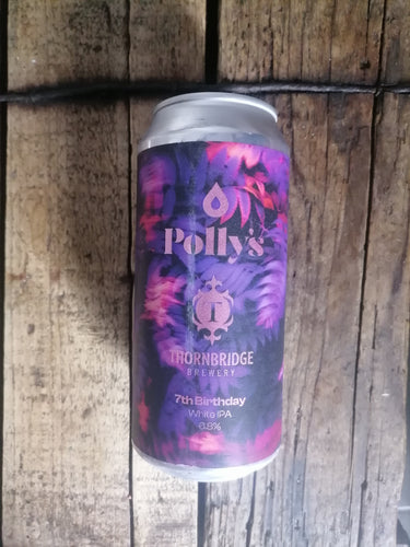 Pollys 7th Birthday White IPA 6.8% (440ml can) - waterintobeer