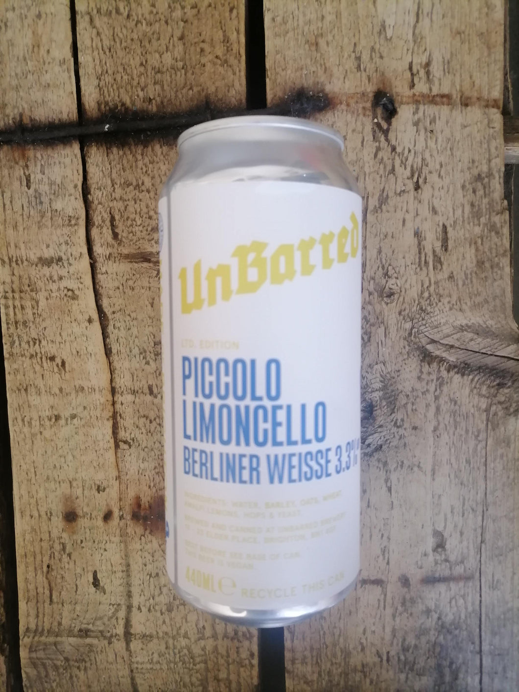 Unbarred Piccolo Limoncello 3.3% (440ml can)